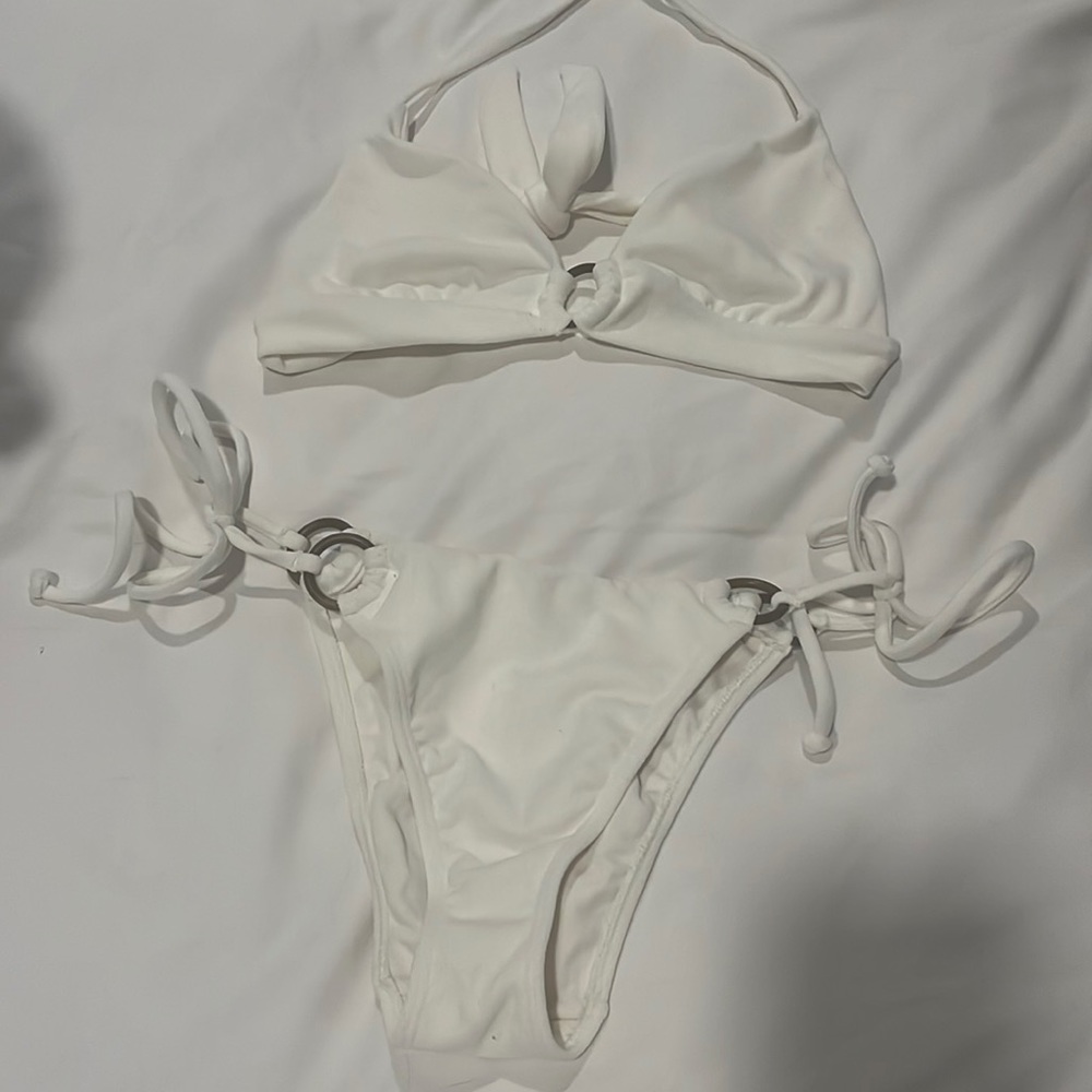 White Terry cloth bikini set